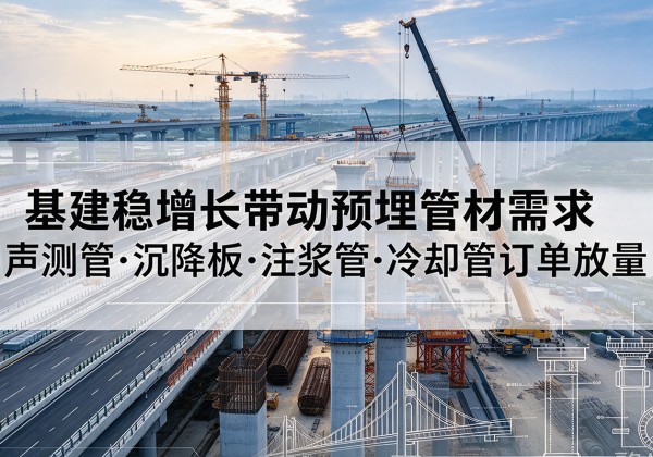 黄州基建稳增长带动预埋监测管材需求，声测管、沉降板、注浆管订单持续放量